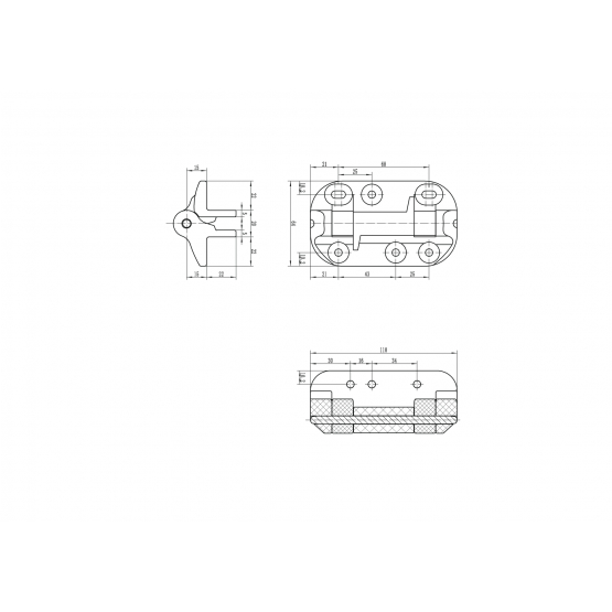 Záves na brány, bez pružiny - detail 1 - detail 1
