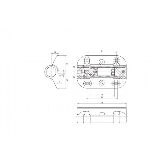 Záves na ťažké brány, s nastaviteľnou pružinou, bez zarážok - detail 1 - detail 1