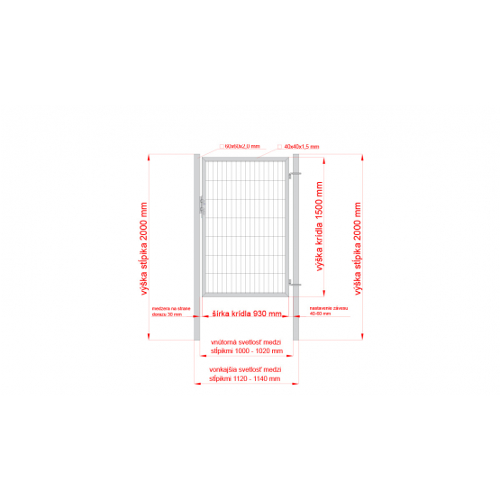 Bránka 1kr. SQUARE ZnPVC 1000x1500mm, hnedá - detail 1 - detail 1