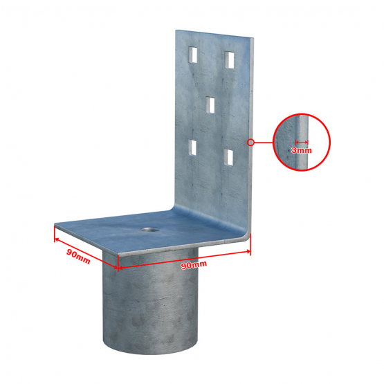 Nadstavec na zemnú skrutku Zn "L" 90x90x120x60mm - detail 1 - detail 1