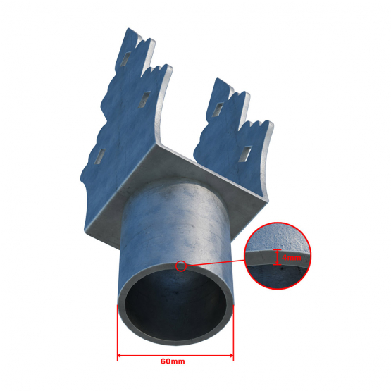 Nadstavec na zem.skrut. zdobený Zn U75x75x165x60mm - detail 2 - detail 2