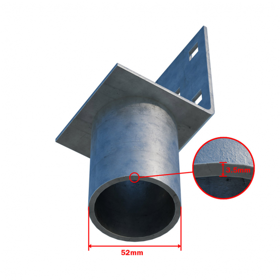 Nadstavec na zemnú skrutku Zn „L“ 70x70x90x52mm - detail 2 - detail 2