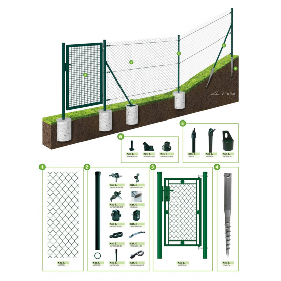 Štvorhranné pletivo ZnPVC 60x60mm 1,25mx10m zelená - detail 1 - detail 1