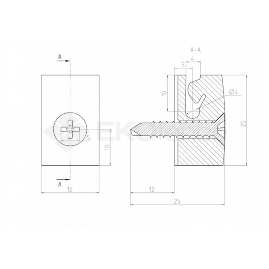 Príchytka nap. drôtu so skrutkou PE čierna 10ks - detail 1 - detail 1