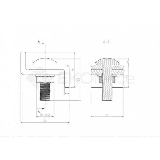 Spojka panelov na nekonečnú montáž Zn mimo stĺpika - detail 1 - detail 1