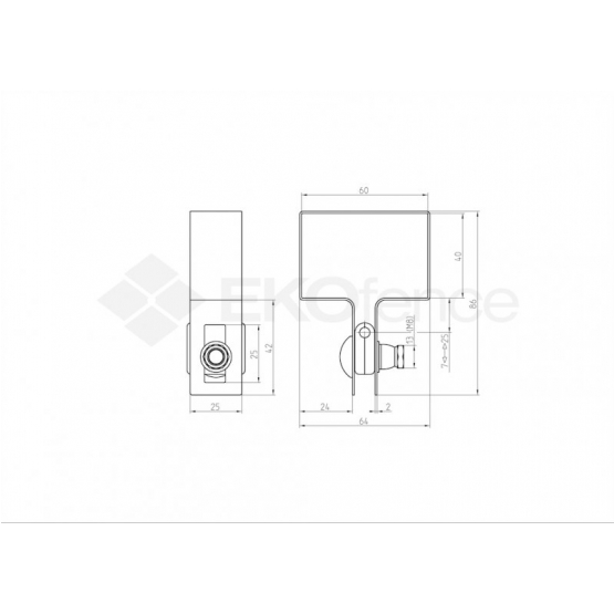 Objímka koncová na stĺpik ZnPVC 60x40mm antracit - detail 1 - detail 1
