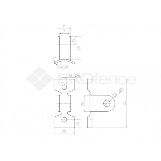 Pomocná príchytka na stĺpik ZnPVC antracit - detail 1 - detail 1