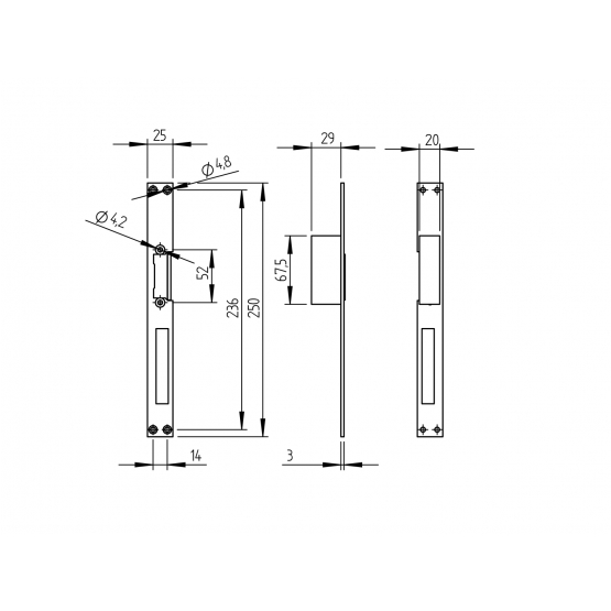Zámok elektromagnetický s obojstrannou lištou, 8-12V AC/DC - detail 2 - detail 2