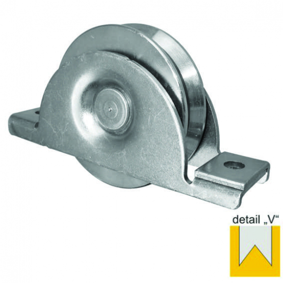 Pojazdové koliesko komplet -V, Zn, D100 mm - detail 2 - detail 2
