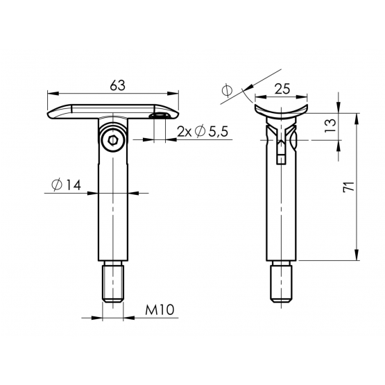 Držiak madla - detail 2 - detail 2