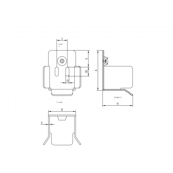 Nábeh spodný Zn, profile 70x70mm - detail 3 - detail 3
