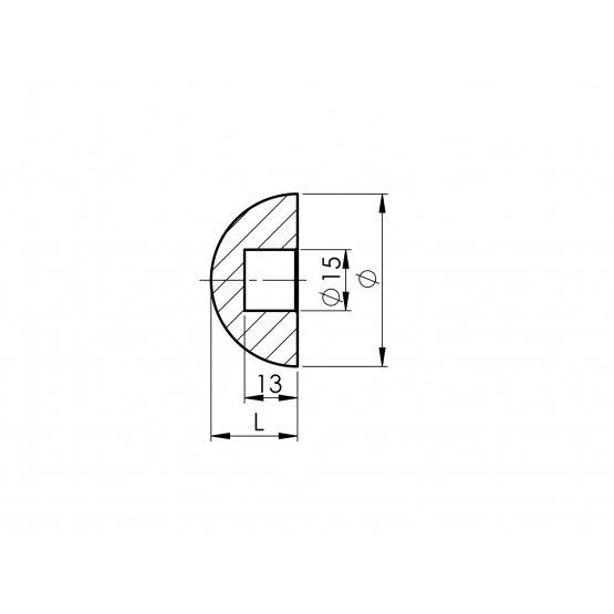 Ukončenie madla polguľové, DUB - detail 2 - detail 2