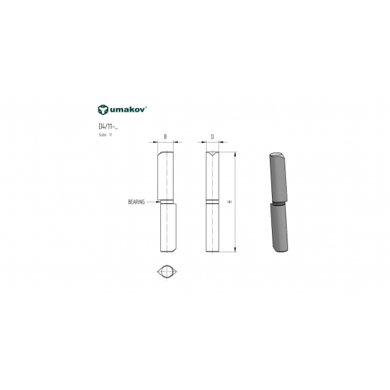 Záves navariteľný D20, L160mm - detail 2 - detail 2