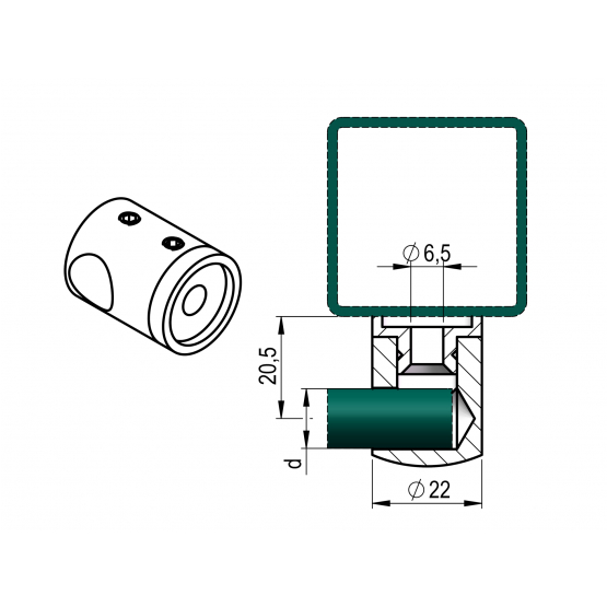 Držiak výplne ľavý - detail 2 - detail 2