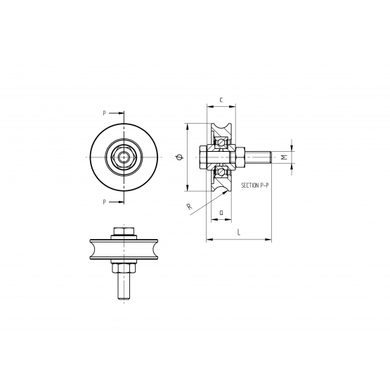 Koliesko pojazdu - U, Zn, D100mm - detail 2 - detail 2
