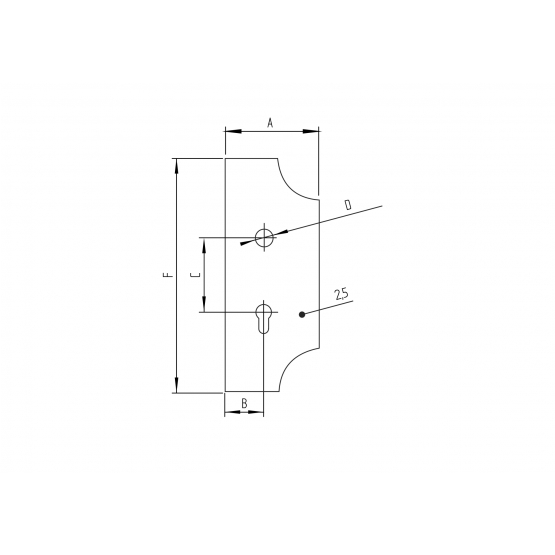 Štítok bránový zdobený s otvormi - pravý 280x110 - detail 1 - detail 1