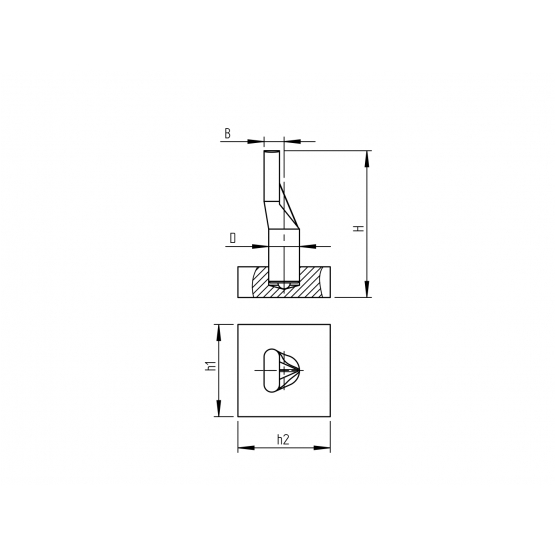 Záves spodný bez príruby - komplet Zn, D20 - detail 2 - detail 2