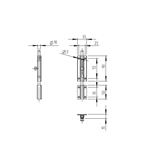 Zástrč brány-na zaistenie vis. zámkom Zn, L=150mm - detail 4 - detail 4