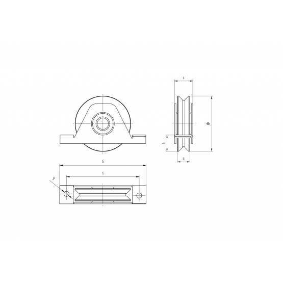 Pojazdové koliesko-komplet - V, INOX, D80mm - detail 3 - detail 3