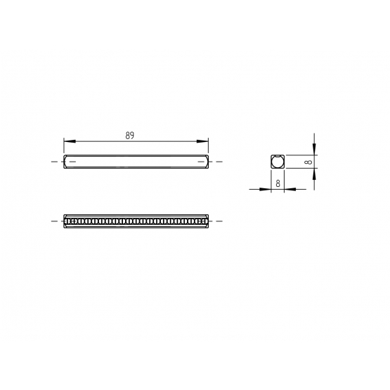 Štvorhran ku kľučke 8x8x90mm - detail 2 - detail 2