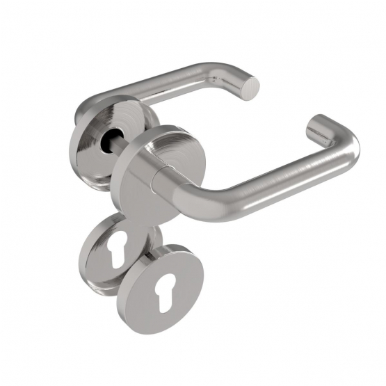 Kľučka so štítkom - pár, AISI 304, K320 - detail 5 - detail 5