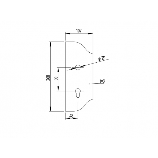 Štítok bránový zdobený- ľavý, 268x107, t3, a90, D20mm - detail 2 - detail 2