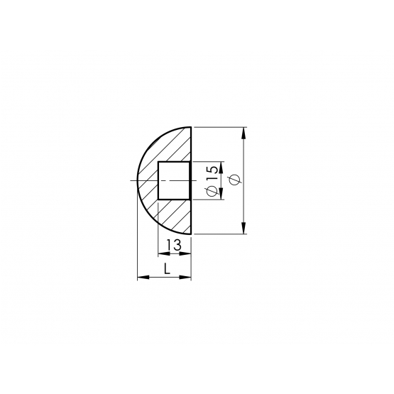 Ukončenie madla polguľové - detail 2 - detail 2