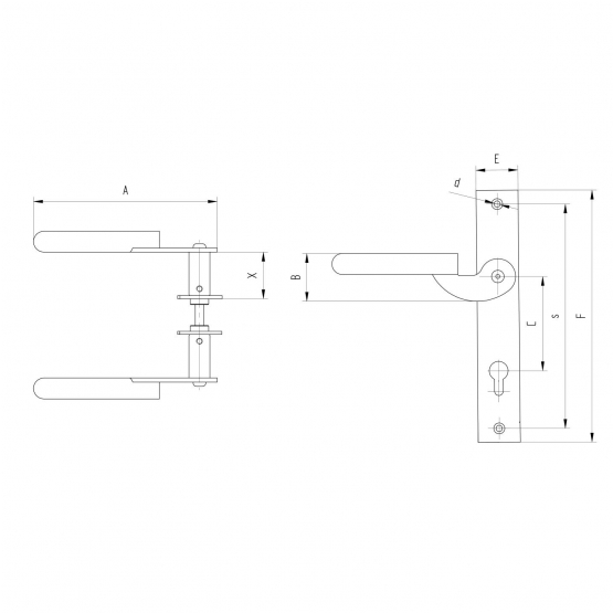 Kľúčka so štítkom ľavá h260, b60, t3mm - detail 1 - detail 1