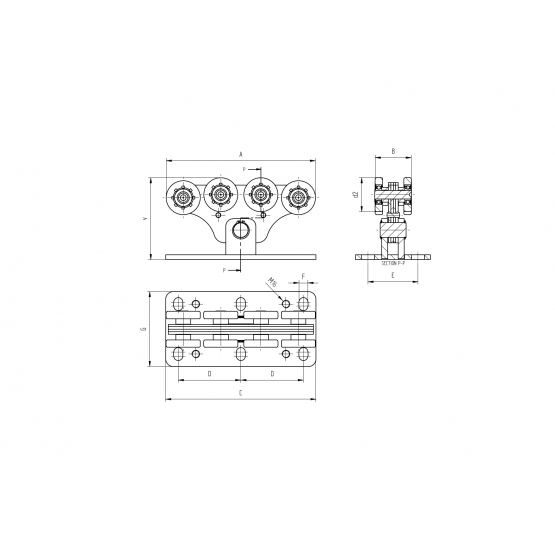 Vozík nosný Zn, profile 94x85mm - detail 3 - detail 3