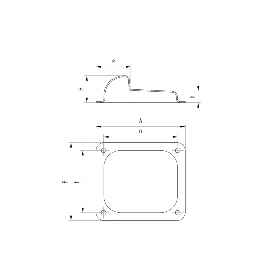 Doraz stredový pevný NEREZ 120x100mm - detail 2 - detail 2