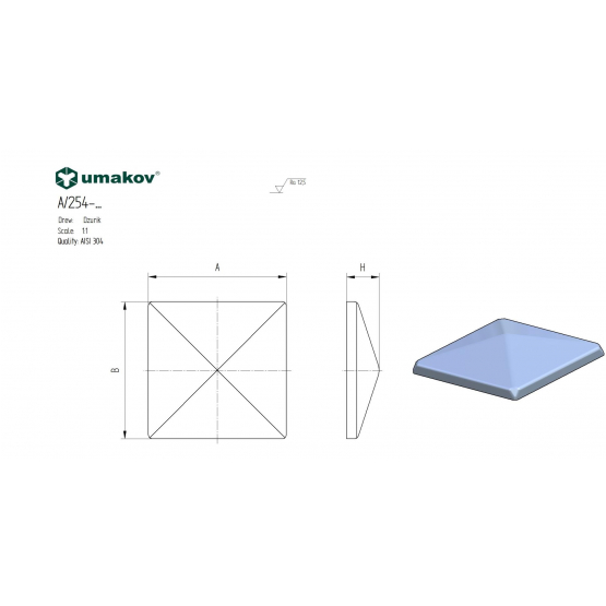 Krytka na stĺpik, JP 80x80mm - detail 2 - detail 2