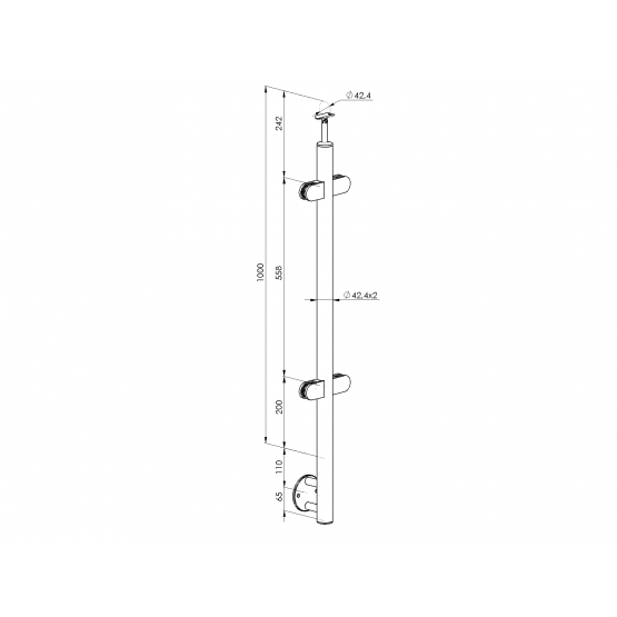 Stĺpik - bočné kotvenie - obojstranný - detail 2 - detail 2