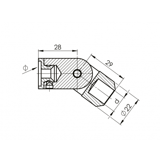 Držiak výplne osový nastavitený - detail 2 - detail 2
