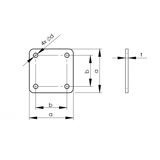 Rozeta kotviaca 100x100, t8mm, 4xd10mm - detail 3 - detail 2