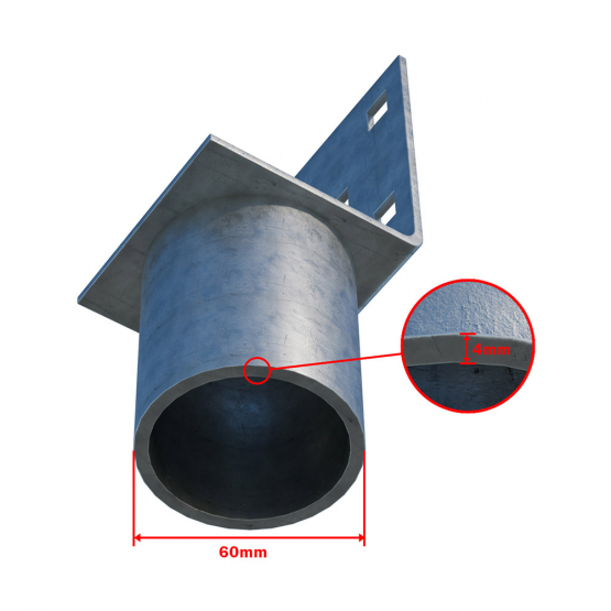 Nadstavec na zemnú skrutku Zn "L" 70x70x90x60mm - detail 2 - detail 2