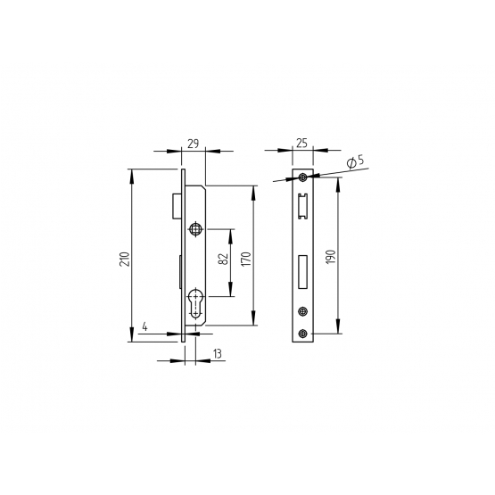Zámok pre cylin.vložku do JP profilu 30x30mm - detail 2 - detail 2