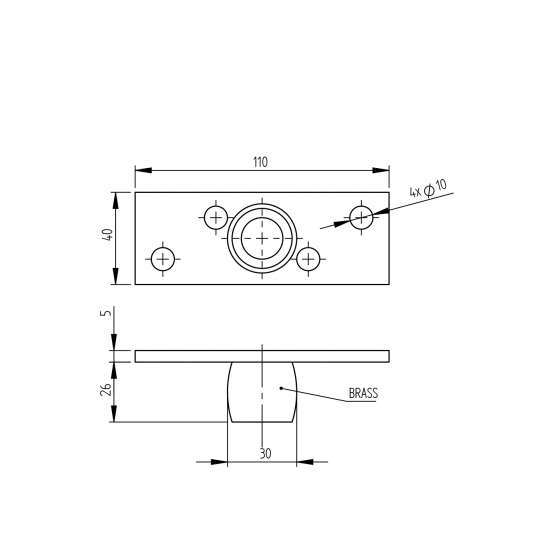 Vodiace koliesko spodné pre závesné brány Zn, 110x - detail 2 - detail 2