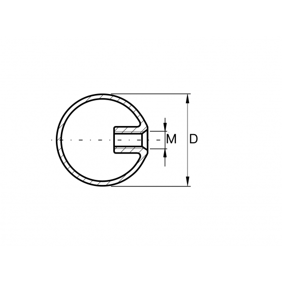 Záslepka - guľa dutá - detail 2 - detail 2