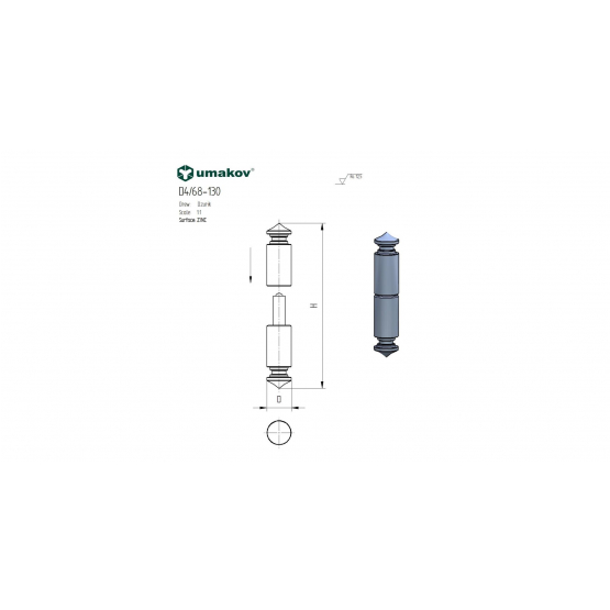 Záves ozdobný D 25mm L=130mm - detail 2 - detail 2
