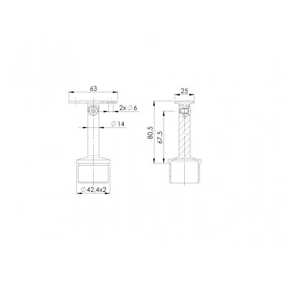 Držiak madla na stĺpik - detail 2 - detail 2