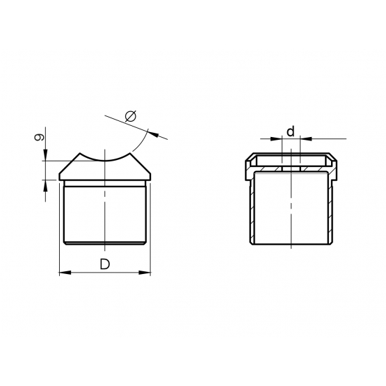 Držiak madla na stlpik - priamy - detail 2 - detail 2