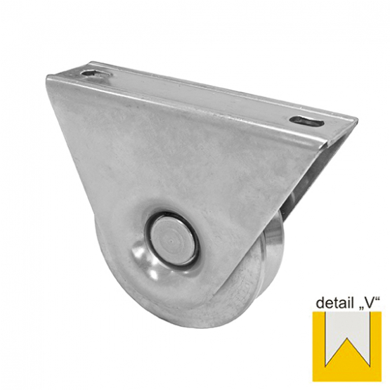 Kladka pojazdu - komplet - V, INOX, D80 - detail 1 - detail 1