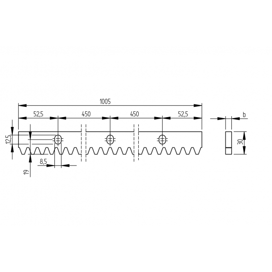 Hrebeň oceľový Zn, 30x10mm, L1m, max 1700kg - detail 1 - detail 1