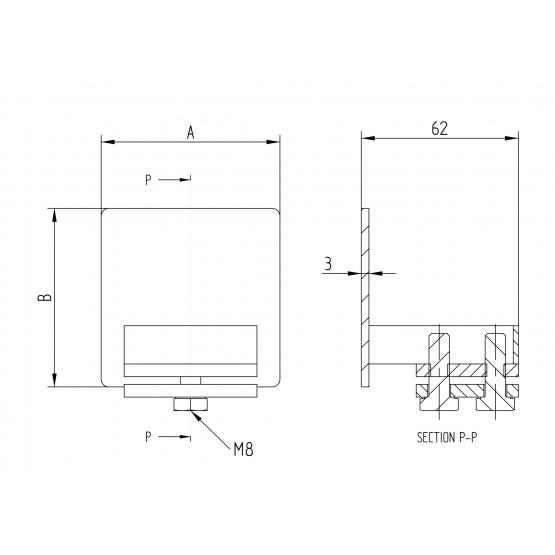Krytka profilu Zn, profile 80x80mm - detail 2 - detail 2