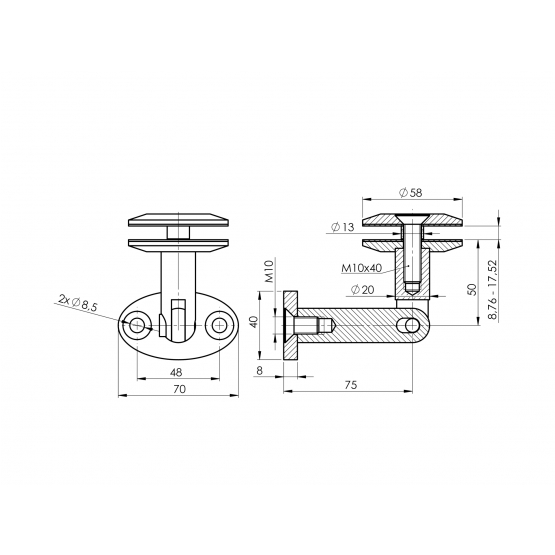 Prístrešok - kotvenie spodné - detail 1 - detail 1