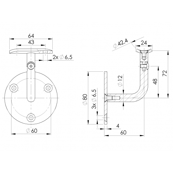 Držiak madla na stenu - detail 3 - detail 3