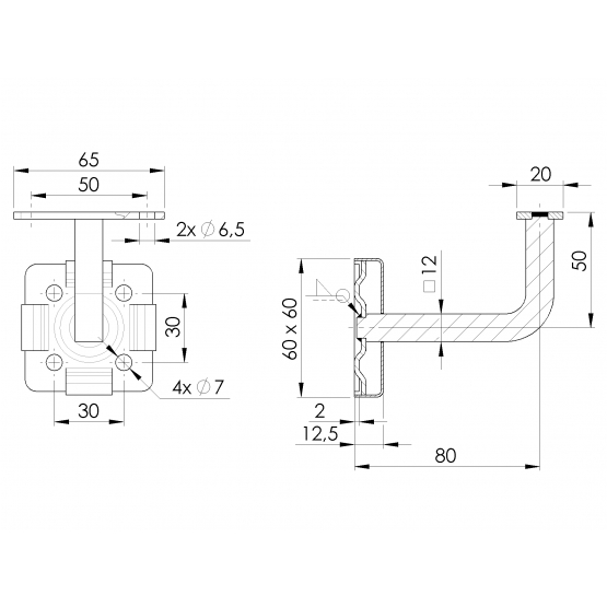 Držiak madla na stenu - detail 2 - detail 2