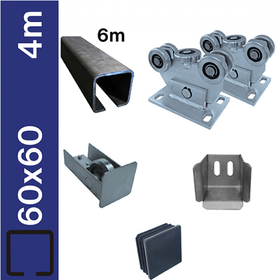 Sada pre posuvnú bránu do 4m, Fe, 60x60mm