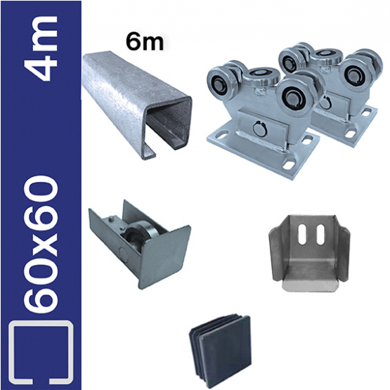 Sada pre posuvnú bránu do 4m, Zn, 60x60mm
