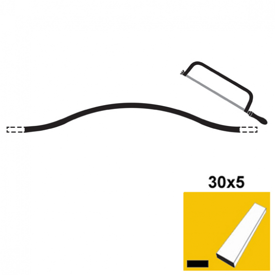 Lomený oblúk 30x5, p150, L800-1000mm